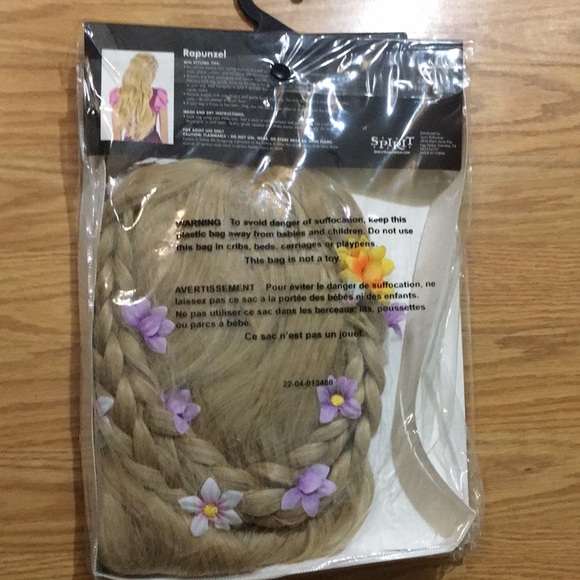 Spirit Halloween Rapunzel wig with flowers Disney Princess wig brand new main image 7